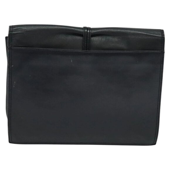 SAINT LAURENT Clutch Bag Leather Black Auth - Picture 3 of 15